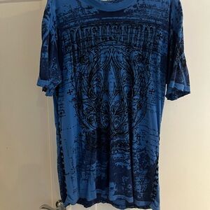 Affliction Navy Graphic Short Sleeve Tee